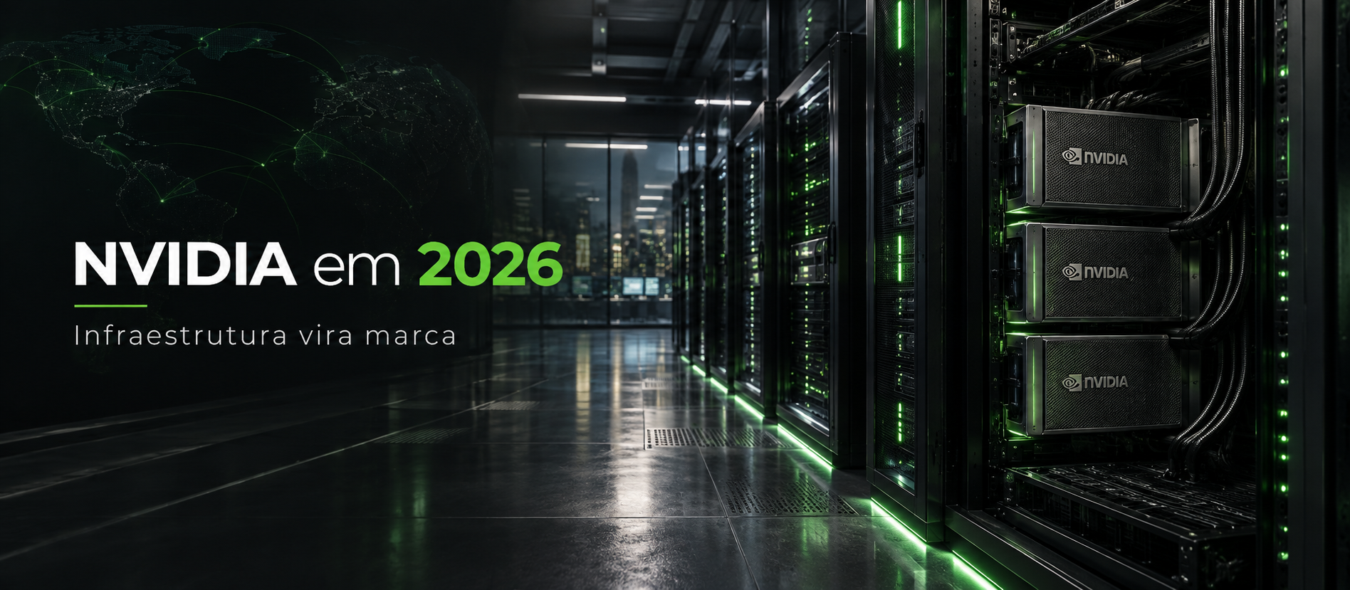 NVIDIA em 2026: como infraestrutura de IA virou marca, plataforma e vantagem competitiva
